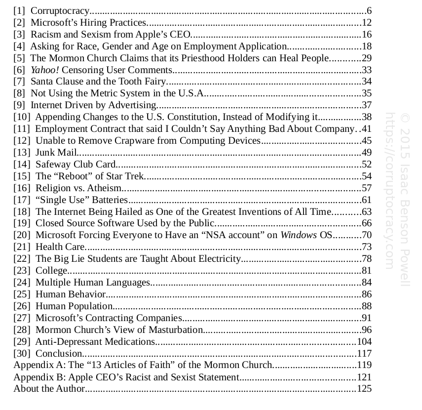 Table of Contents